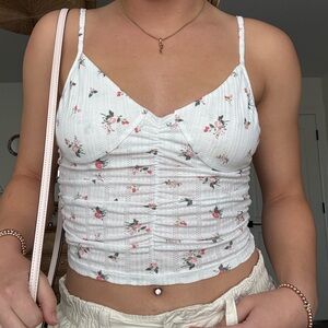 Floral Ruched Camisole Top